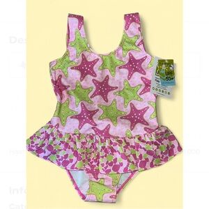 Flap Happy Kids UV 50 NWT Starfish Ruffle Swimsuit Size 6